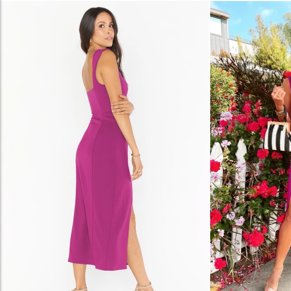 Eden Midi Dress ~ Fuchsia Rose Stretch Crepe